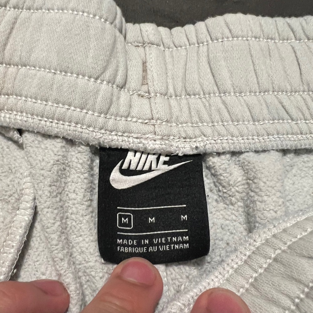 Nike Air Sportswear Tech‎ Fleece Mens Medium Shorts Grey Black Stripe Spellout - Picture 3 of 15
